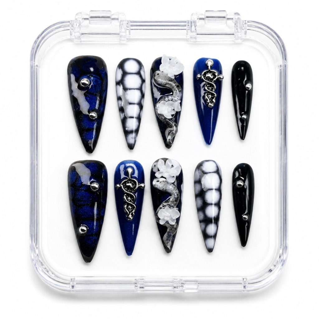 Press-on Nails Wholesale $11.90 Midnight Serpent Bloom by Yabe Vietnam