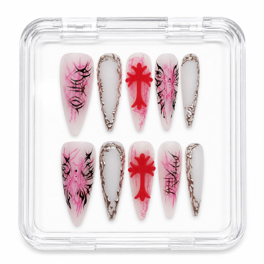 Press-on Nails Wholesale $11.90 Cyber Pink Goth by Yabe Vietnam