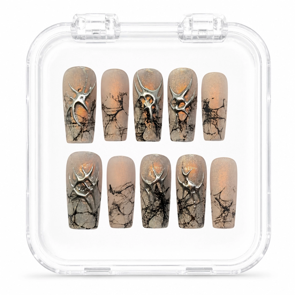 Press-on Nails Wholesale $11.90 Gothic Chrome Web by Yabe Vietnam