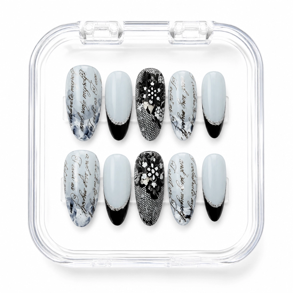 Press-on Nails Wholesale $11.90 Luxe Lace Elegance by Yabe Vietnam