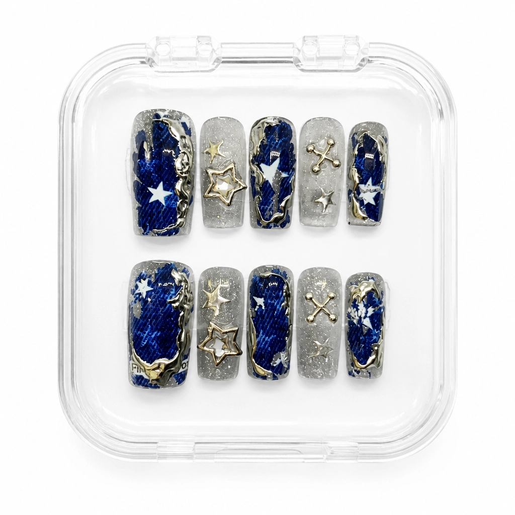 Press-on Nails Wholesale $11.90 Denim Punk Star by Yabe Vietnam