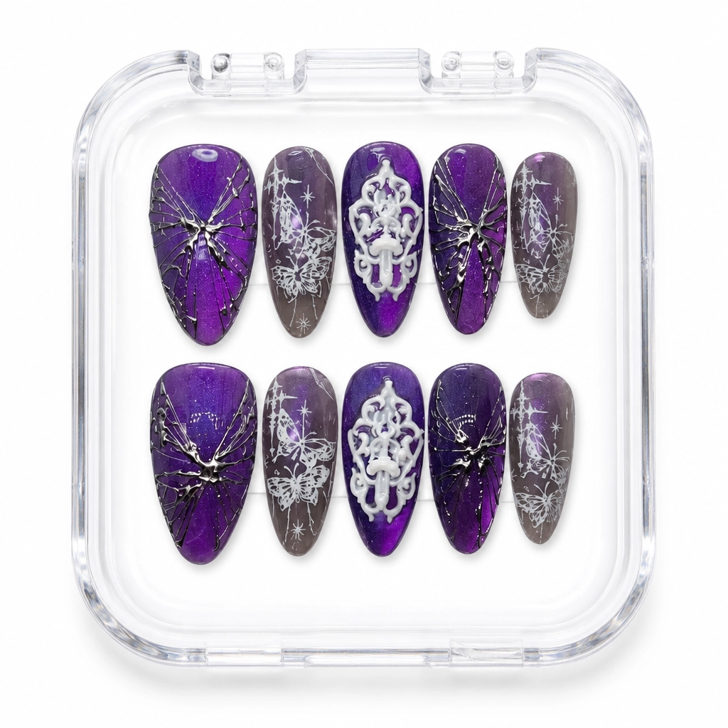 Press-on Nails Wholesale $11.90 Midnight Butterfly by Yabe Vietnam