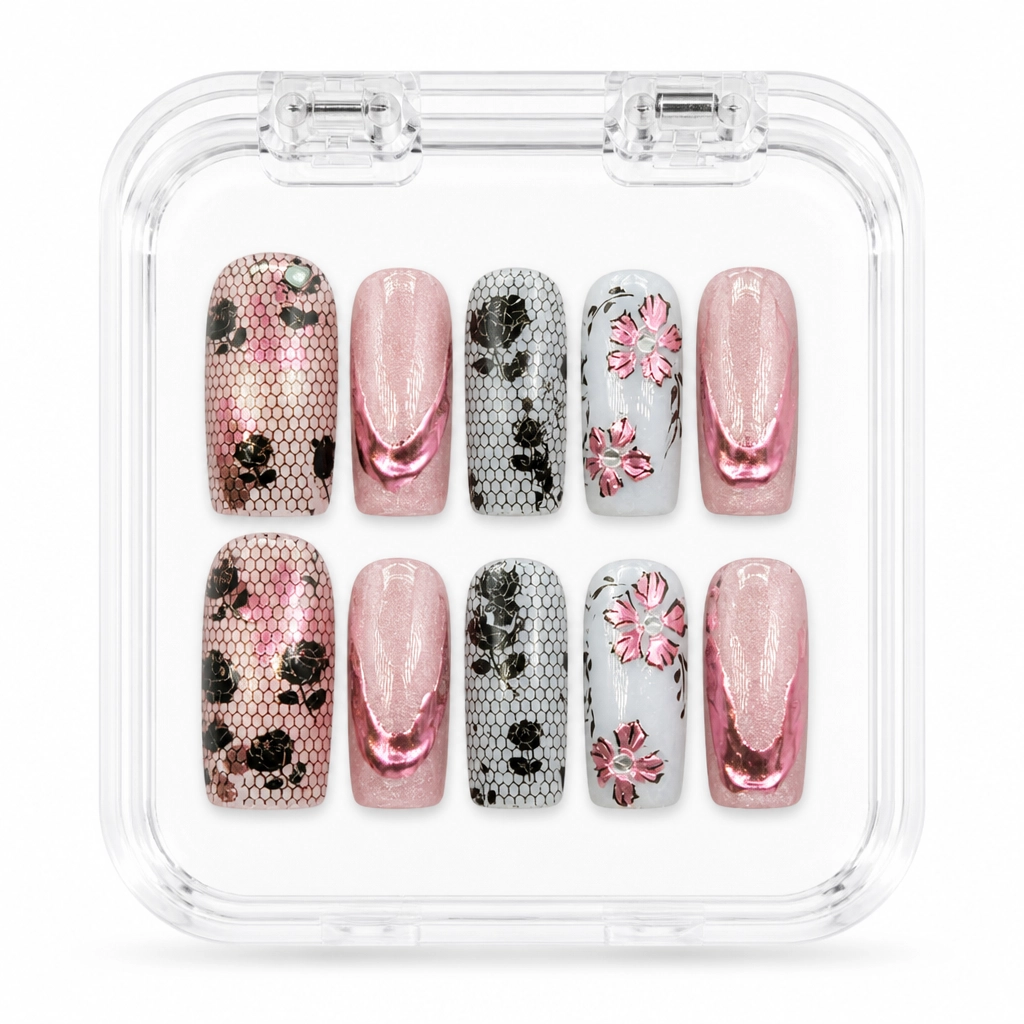 Press-on Nails Wholesale $11.90 Velvet Rose Lace by Yabe Vietnam