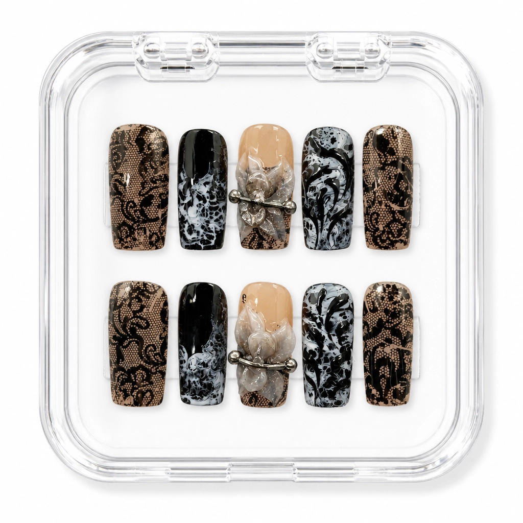 Press-on Nails Wholesale $11.90 Gothic Lace Bows by Yabe Vietnam