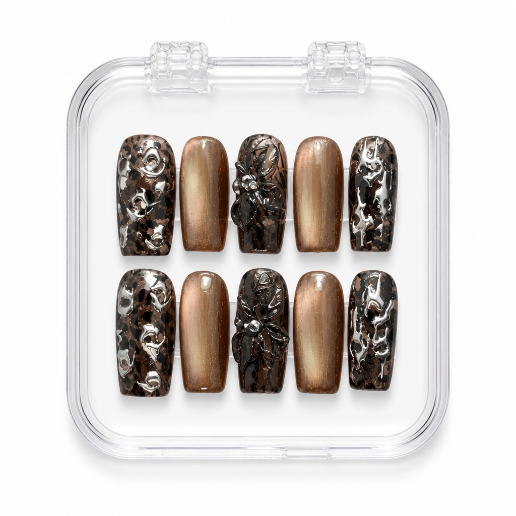 Press-on Nails Wholesale $11.90 Bronze Elegance by Yabe Vietnam