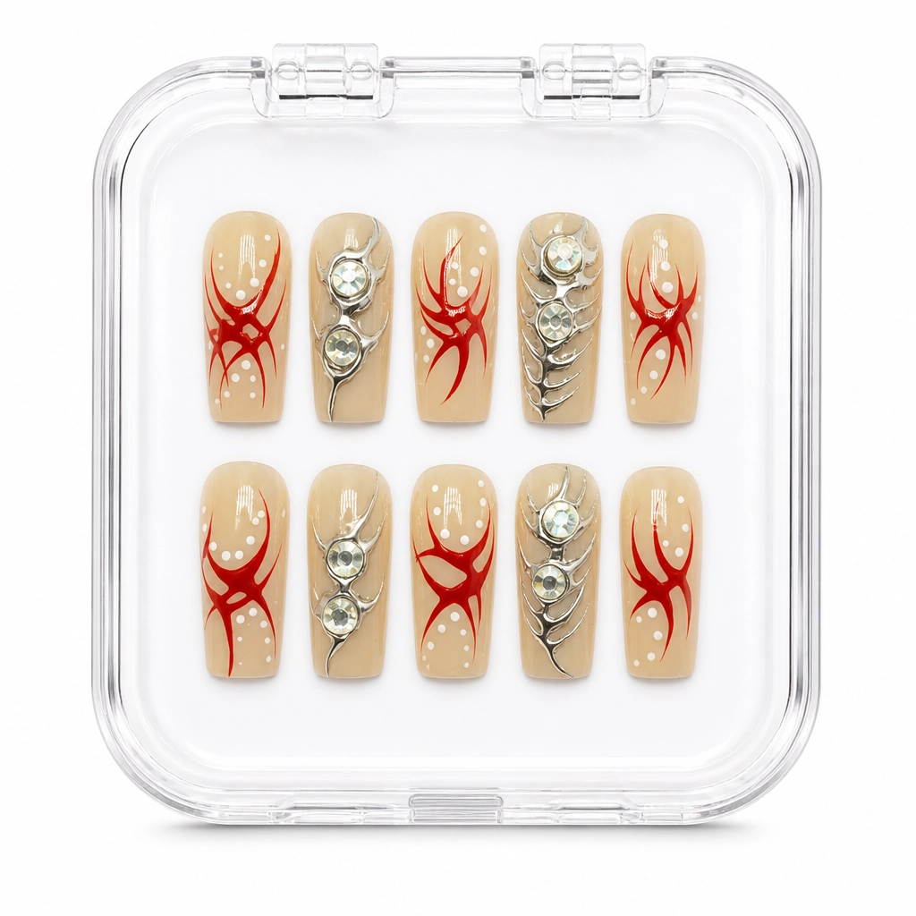 Press-on Nails Wholesale $11.90 Cyber Crimson Flair by Yabe Vietnam
