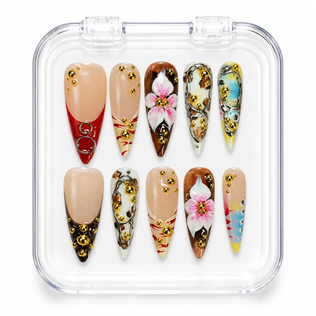 Press-on Nails Wholesale $11.90 Gilded Blossom by Yabe Vietnam