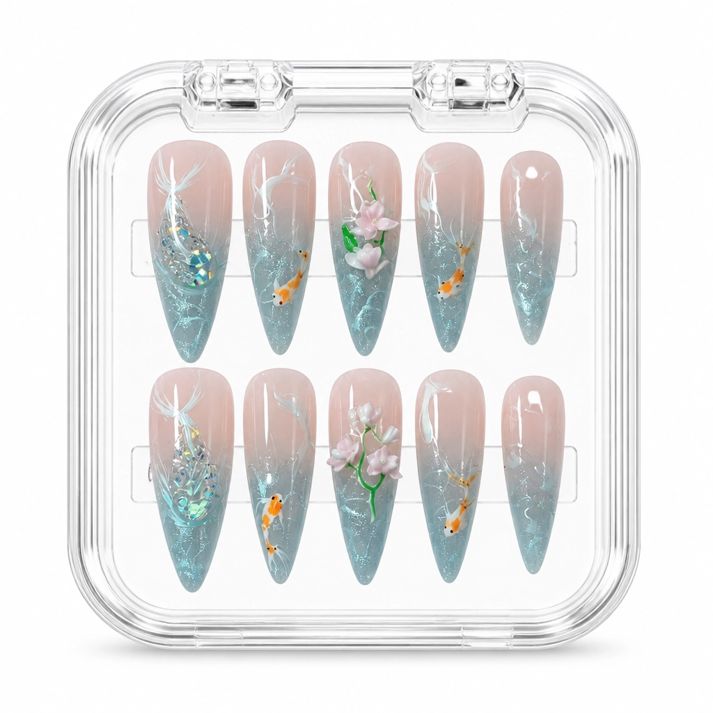 Press-on Nails Wholesale $11.90 Koi Harmony by Yabe Vietnam