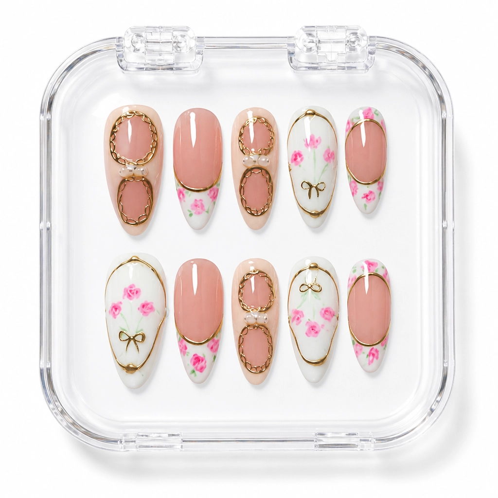Press-on Nails Wholesale $11.90 Vintage Rose Elegance by Yabe Vietnam