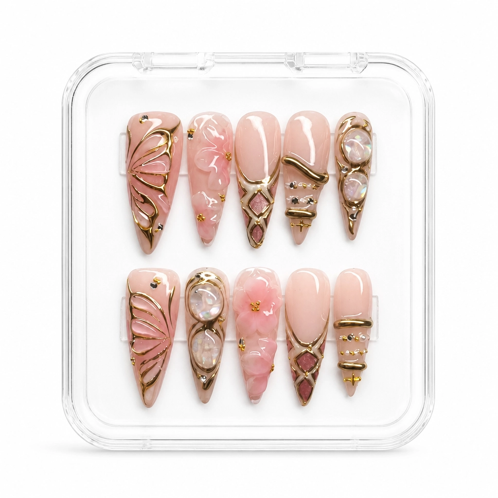 Press-on Nails Wholesale $11.90 Butterfly Blossom by Yabe Vietnam