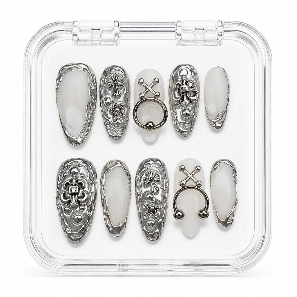 Press-on Nails Wholesale $11.90 Gothic Pearl Chrome by Yabe Vietnam
