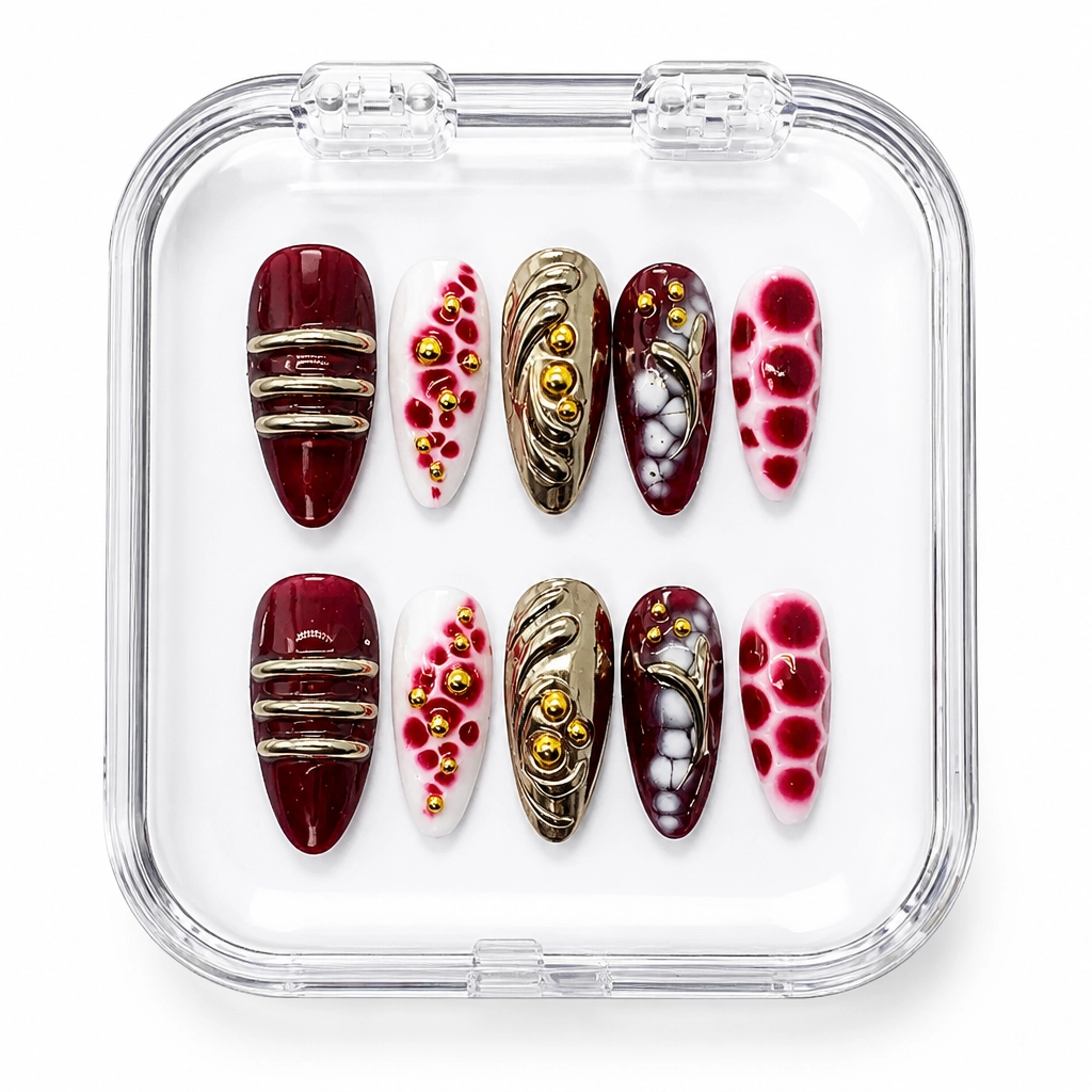 Press-on Nails Wholesale $11.90 Royal Ruby Glint by Yabe Vietnam