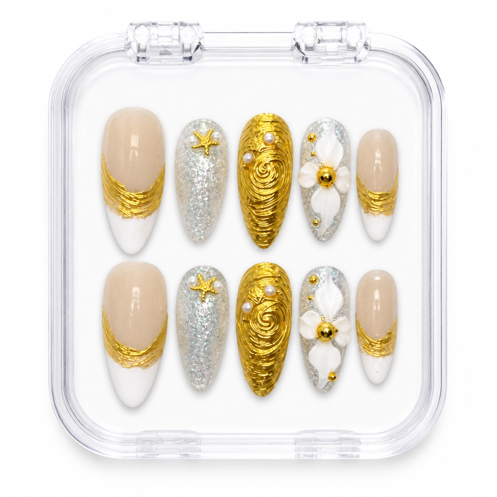 Press-on Nails Wholesale $11.90 Gilded Ocean by Yabe Vietnam