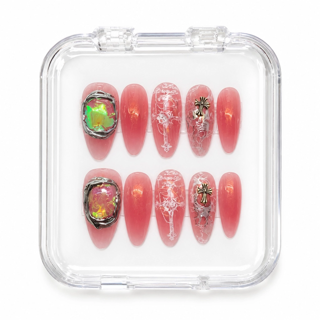 Press-on Nails Wholesale $11.90 Gothic Coral Charm by Yabe Vietnam