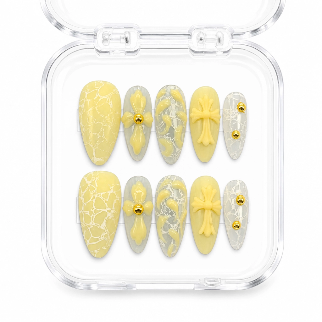 Press-on Nails Wholesale $11.90 Gothic Buttercream Lace by Yabe Vietnam
