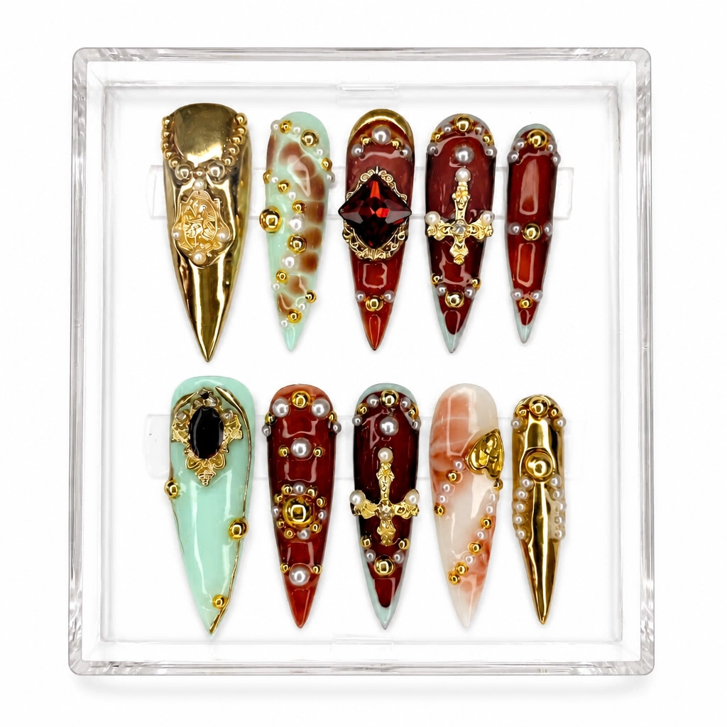 Press-on Nails Wholesale $14.90 Crimson Edge by Yabe Vietnam