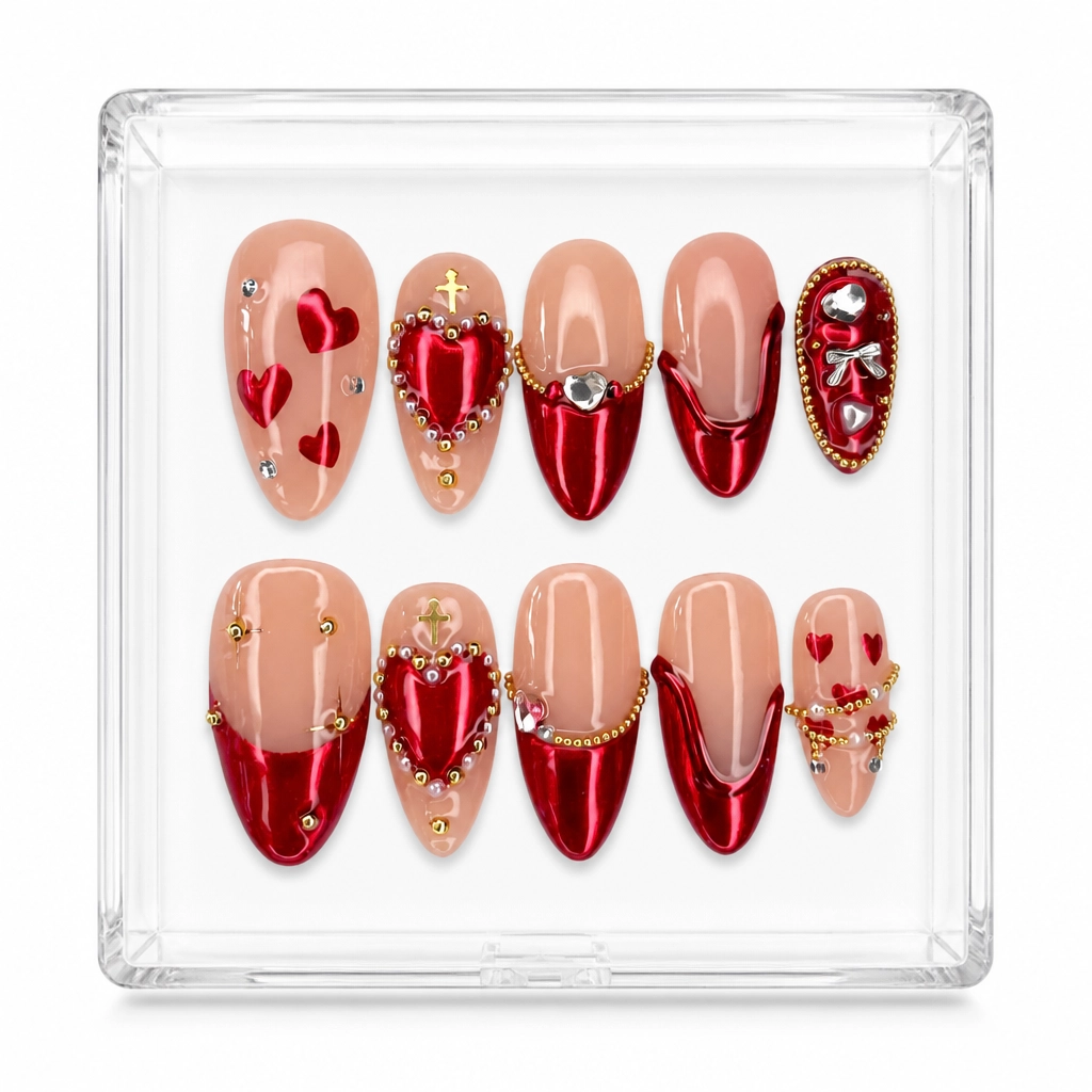Press-on Nails Wholesale $14.90 Royal Hearts by Yabe Vietnam