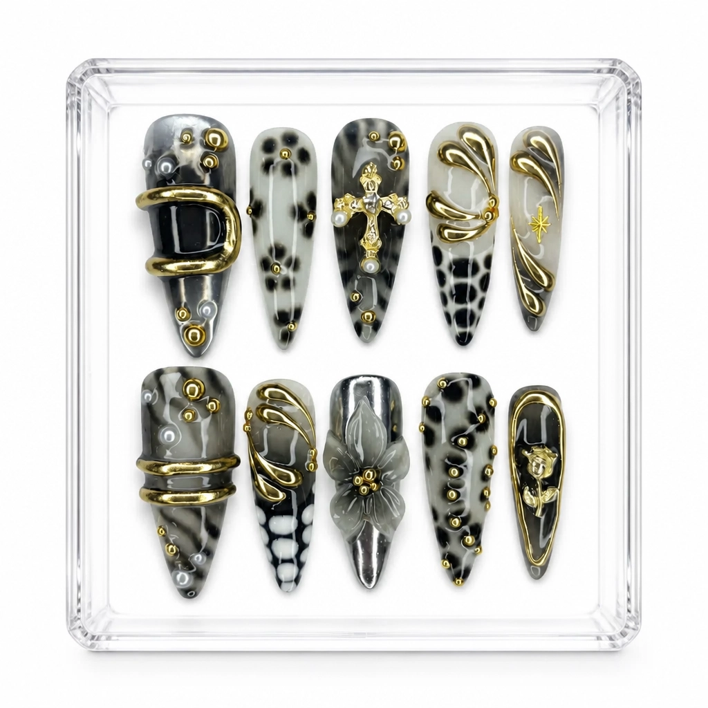 Press-on Nails Wholesale $14.90 Monochrome Luxe by Yabe Vietnam