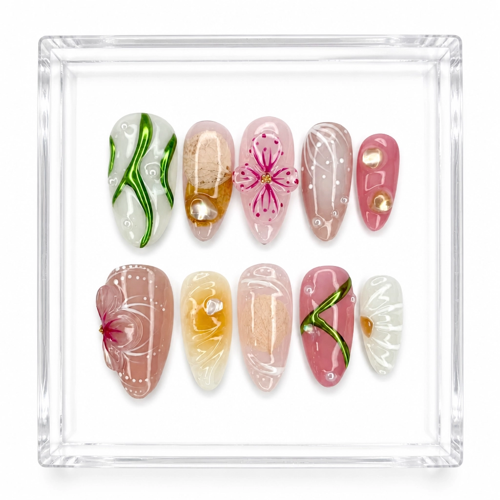 Press-on Nails Wholesale $14.90 Spring Botanicals by Yabe Vietnam