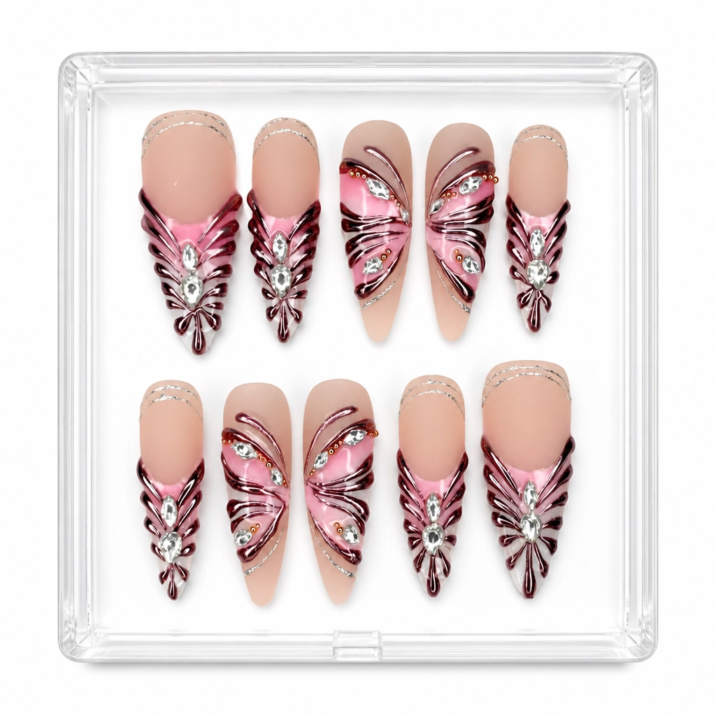 Press-on Nails Wholesale $14.90 Rose Illumination by Yabe Vietnam
