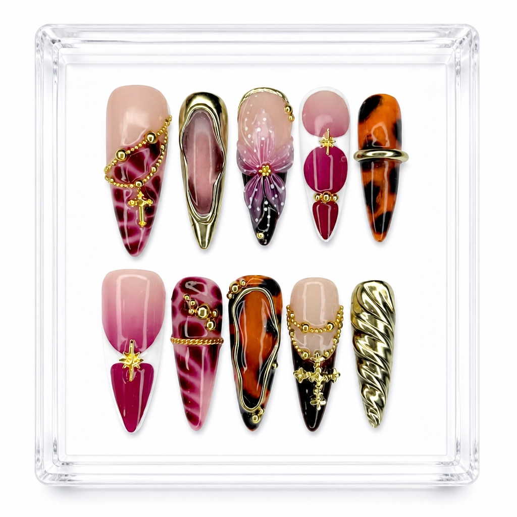 Press-on Nails Wholesale $14.90 Tortoise Glam by Yabe Vietnam