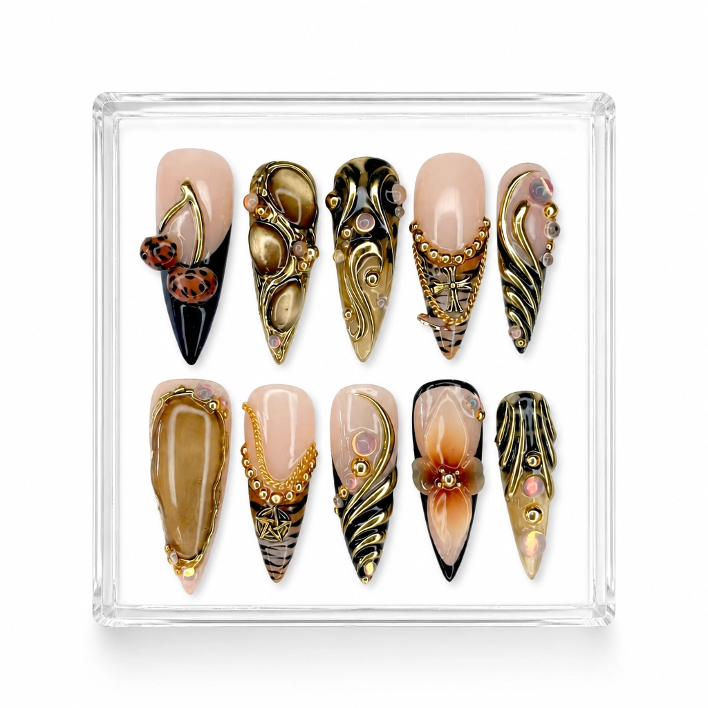 Press-on Nails Wholesale $14.90 Opulent Earth by Yabe Vietnam