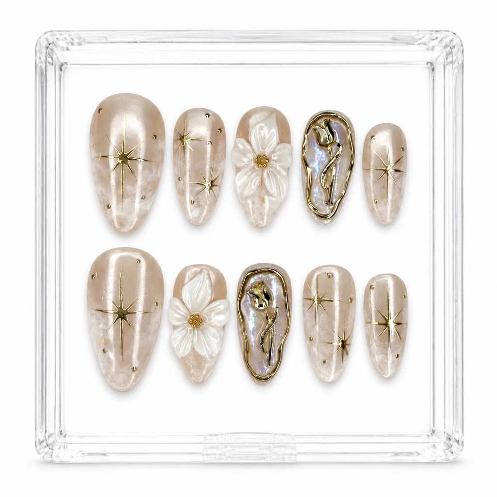 Press-on Nails Wholesale $14.90 Golden Starlight by Yabe Vietnam