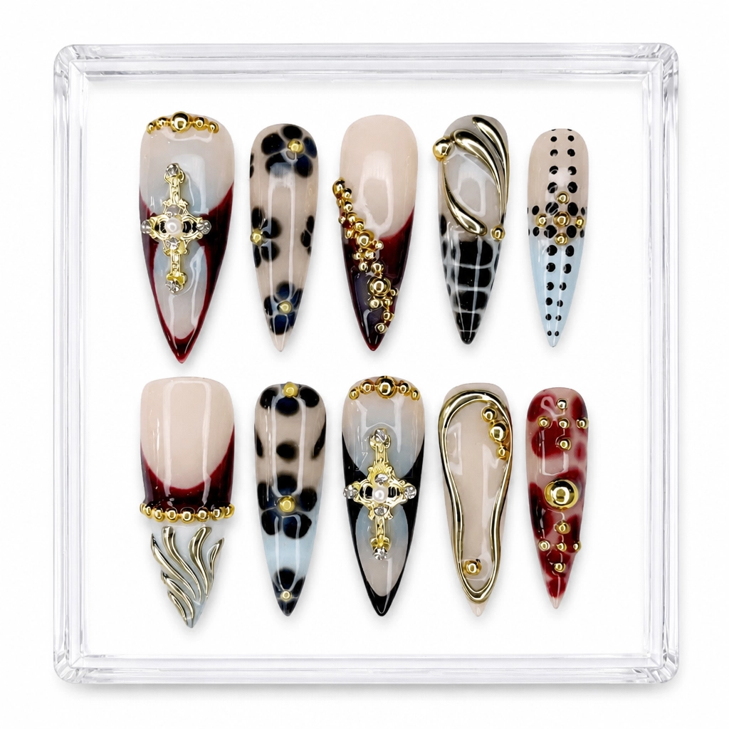 Press-on Nails Wholesale $14.90 Gothic Gold Elegance by Yabe Vietnam
