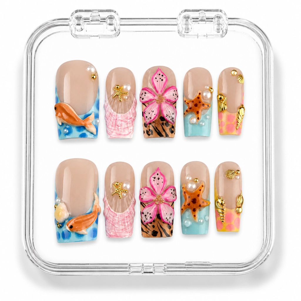 Press-on Nails Wholesale $14.90 Ocean Bliss by Yabe Vietnam
