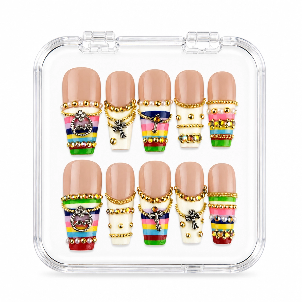 Press-on Nails Wholesale $14.90 Rainbow Radiance by Yabe Vietnam