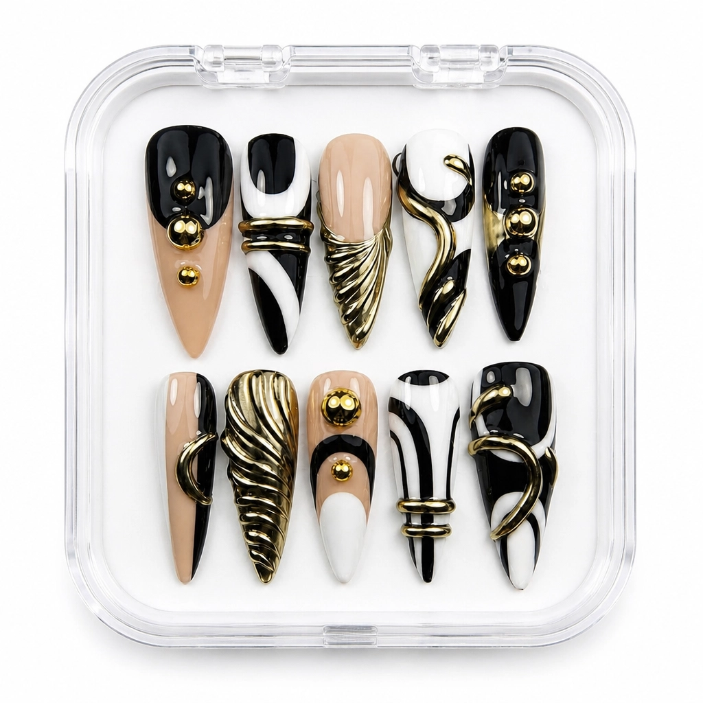 Press-on Nails Wholesale $14.90 Gilded Whispers by Yabe Vietnam