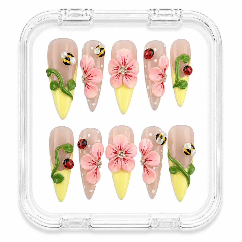 Press-on Nails Wholesale $14.90 Garden Delight by Yabe Vietnam
