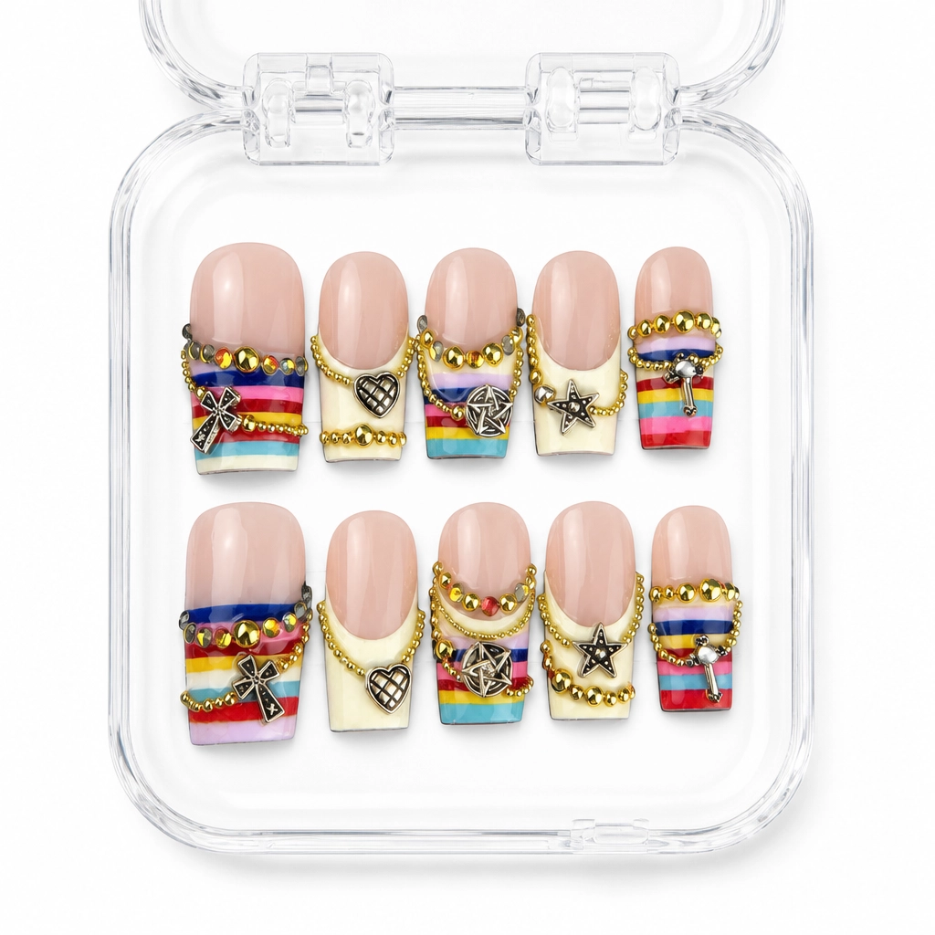 Press-on Nails Wholesale $14.90 Rainbow Bliss by Yabe Vietnam