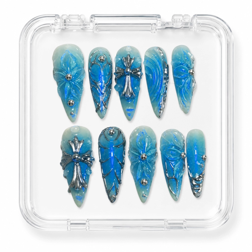 Press-on Nails Wholesale $14.90 Chrome Enchantment by Yabe Vietnam