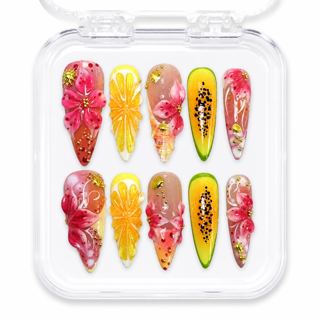 Press-on Nails Wholesale $14.90 Tropical Delight by Yabe Vietnam