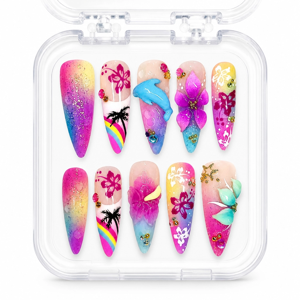 Press-on Nails Wholesale $14.90 Tropical Dreamscape by Yabe Vietnam