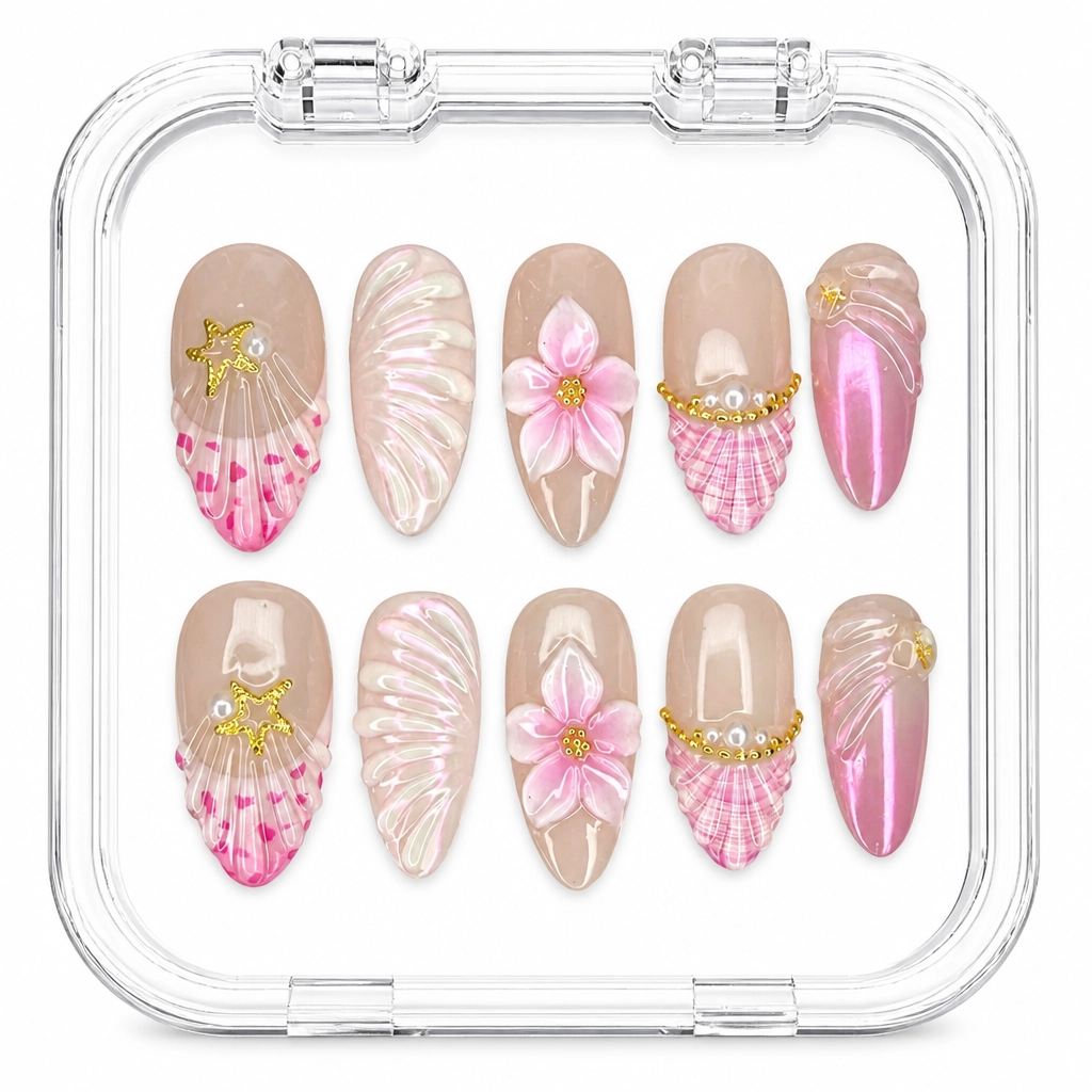 Press-on Nails Wholesale $14.90 Shell Blossom by Yabe Vietnam