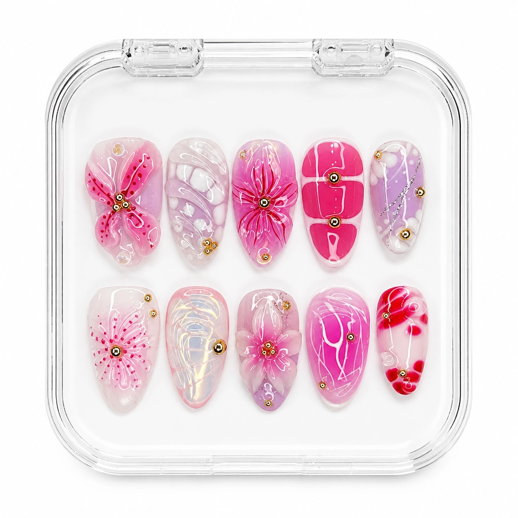 Press-on Nails Wholesale $14.90 Sakura Bloom Luxe by Yabe Vietnam