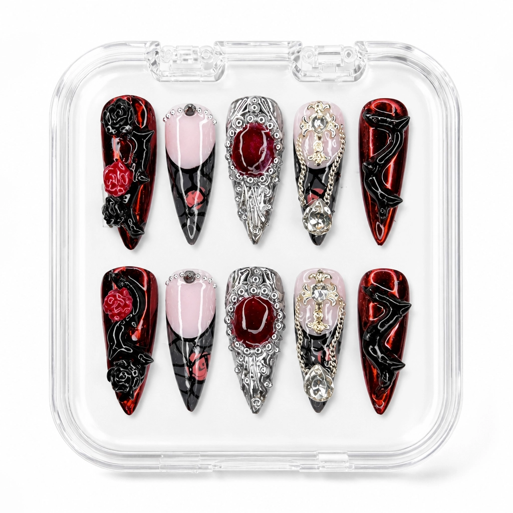 Press-on Nails Wholesale $14.90 Crimson Majesty by Yabe Vietnam