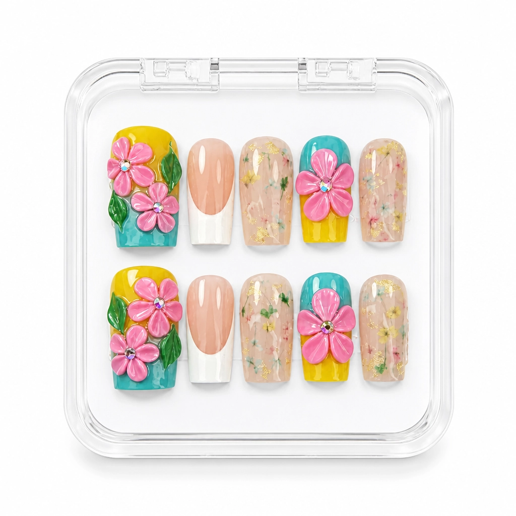 Press-on Nails Wholesale $14.90 Floral Bloom Luxe by Yabe Vietnam