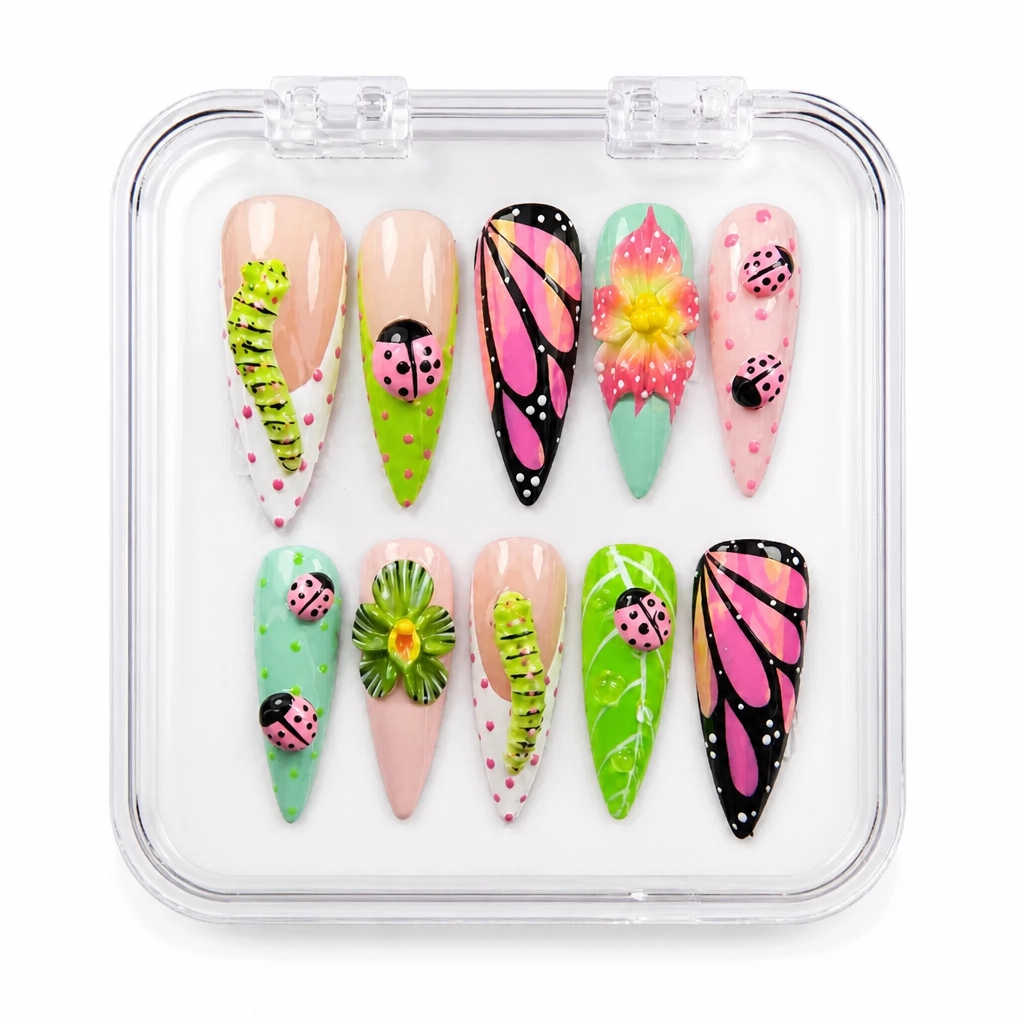 Press-on Nails Wholesale $14.90 Tropical Butterfly Bliss by Yabe Vietnam