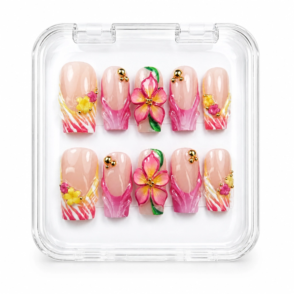 Press-on Nails Wholesale $14.90 Tropical Blossom by Yabe Vietnam