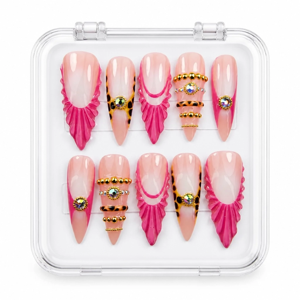 Press-on Nails Wholesale $14.90 Pink Luxe Fringe by Yabe Vietnam