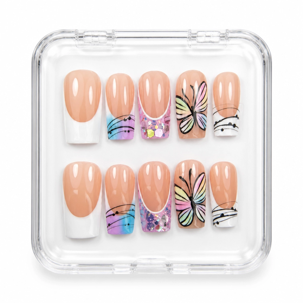 Press-on Nails Wholesale $14.90 Nude Botanical Elegance by Yabe Vietnam
