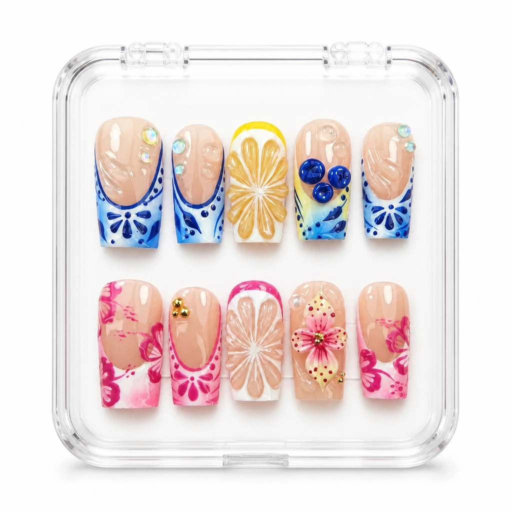 Press-on Nails Wholesale $14.90 Botanical Elegance by Yabe Vietnam