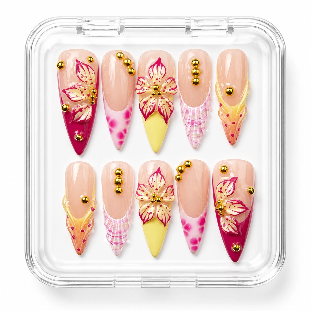 Press-on Nails Wholesale $14.90 Gilded Blossom by Yabe Vietnam
