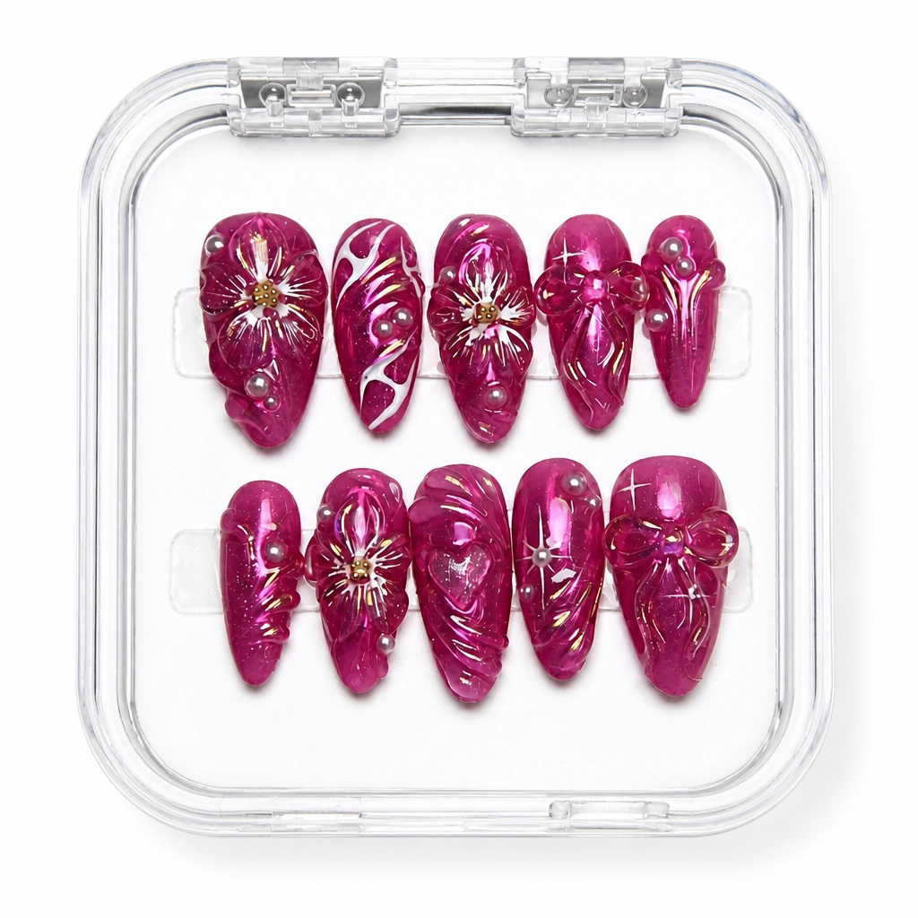 Press-on Nails Wholesale $14.90 Celestial Crimson by Yabe Vietnam