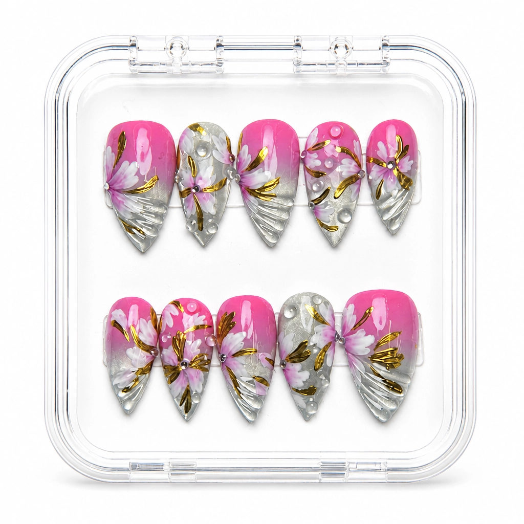 Press-on Nails Wholesale $14.90 Botanical Bloom by Yabe Vietnam