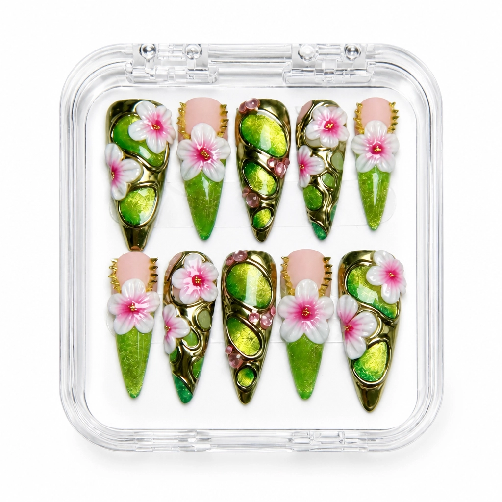 Press-on Nails Wholesale $14.90 Botanical Radiance by Yabe Vietnam