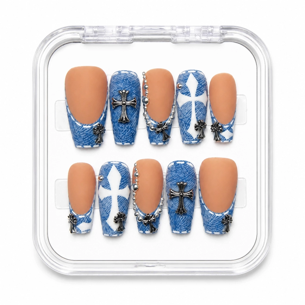 Press-on Nails Wholesale $14.90 Sapphire Elegance by Yabe Vietnam